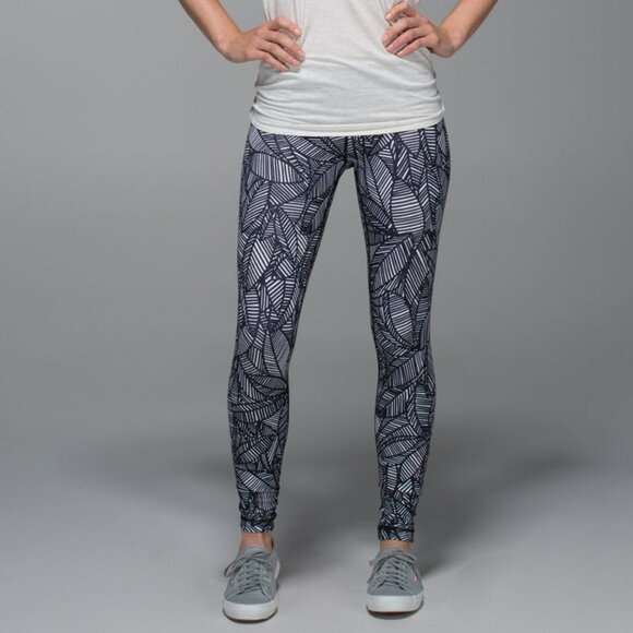 Lululemon Wunder Under Crop pants black and white women's size S - Picture 2 of 6